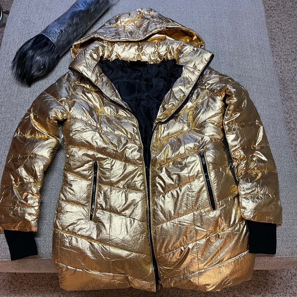 Metallic Puffer Coat Gem
